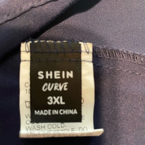 SHEIN Curve Blue Midi Dress Floral Embroidered Design Butterfly Sleeves Size 3X - Picture 7 of 8